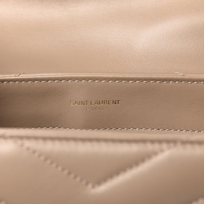 Saint Laurent Calfskin Y Quilted Monogram Toy Loulou Satchel Dusty Grey 8 of 12