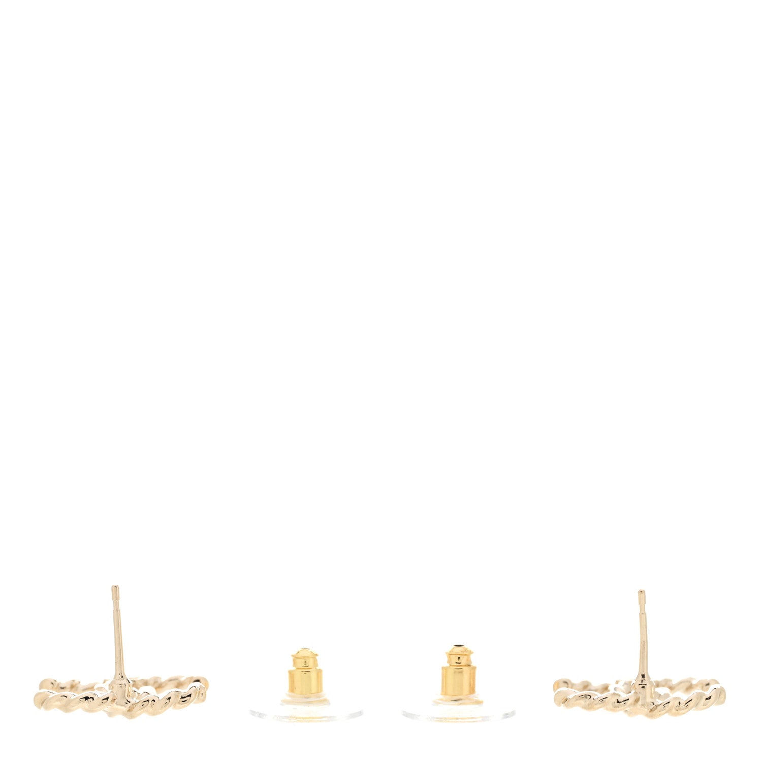 Chanel Twisted CC Earrings Light Gold 3 of 5