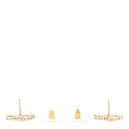 Chanel Twisted CC Earrings Light Gold 3 of 5