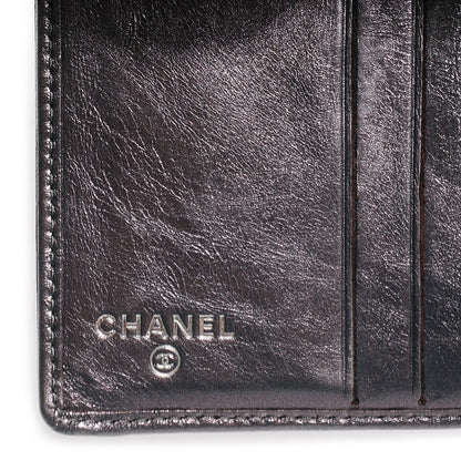 Chanel Metallic Calfskin Quilted Cambon Compact Wallet Dark Silver 5 of 10