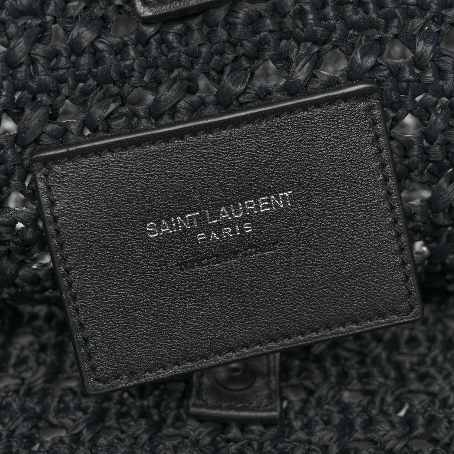 Saint Laurent Raffia Monogram Le 5 A 7 Medium Tote Black 6 of 11