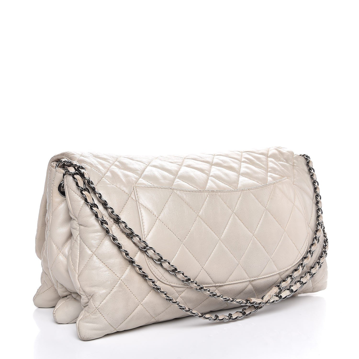 Chanel Lambskin Quilted 3 Accordion Flap Bag White 3 of 21