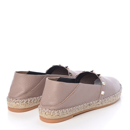 Valentino Garavani Pebbled Calfskin Rockstud Espadrilles 37 Poudre 4 of 9