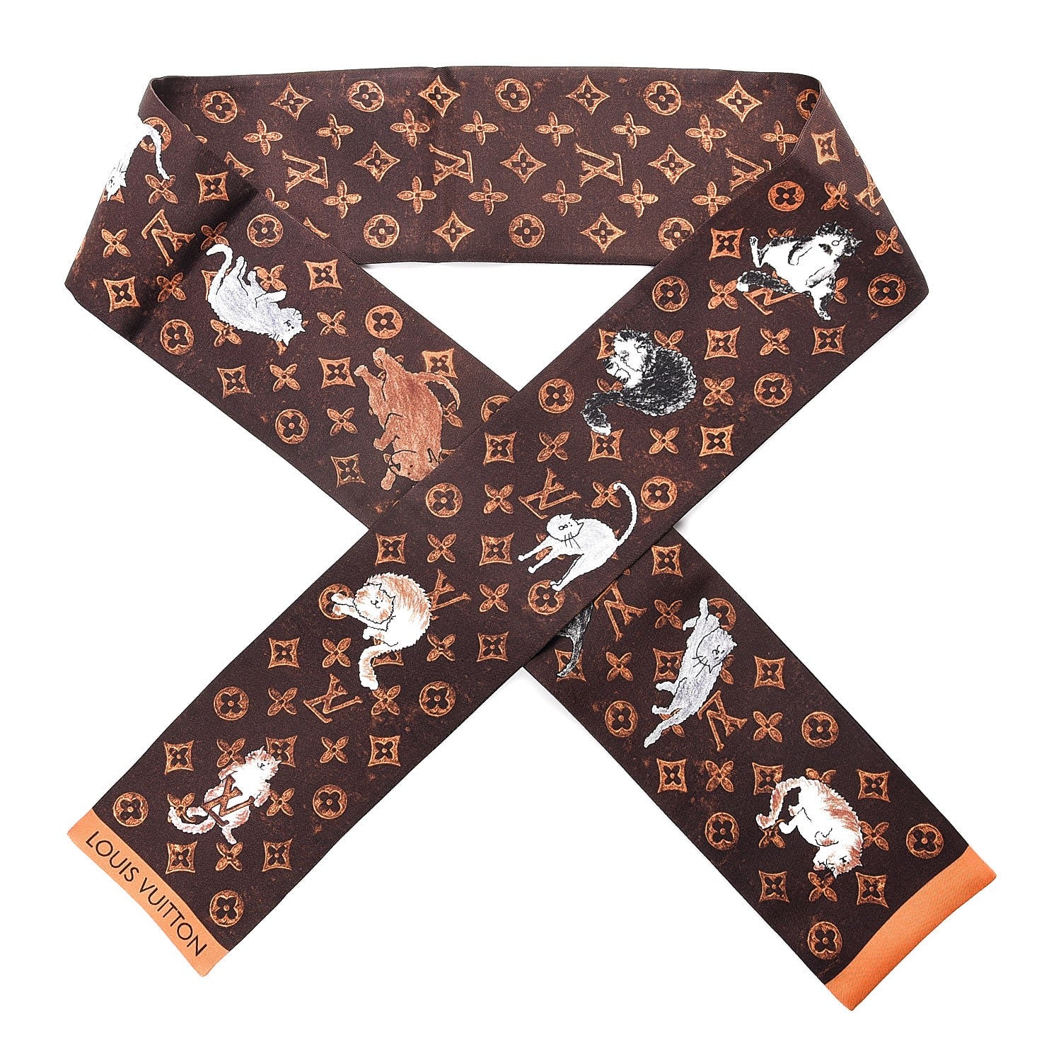 Louis Vuitton Silk Catogram Classic Bandeau Marron 1 of 6