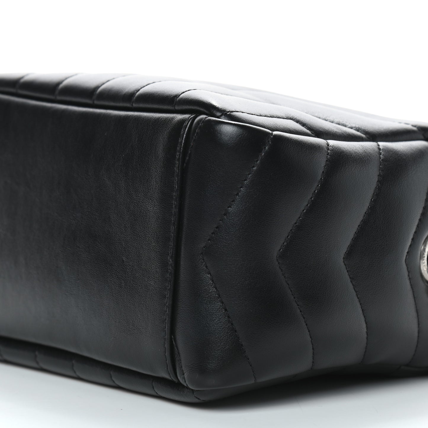 Calfskin Y Quilted Monogram Small Loulou Bowling Bag Black