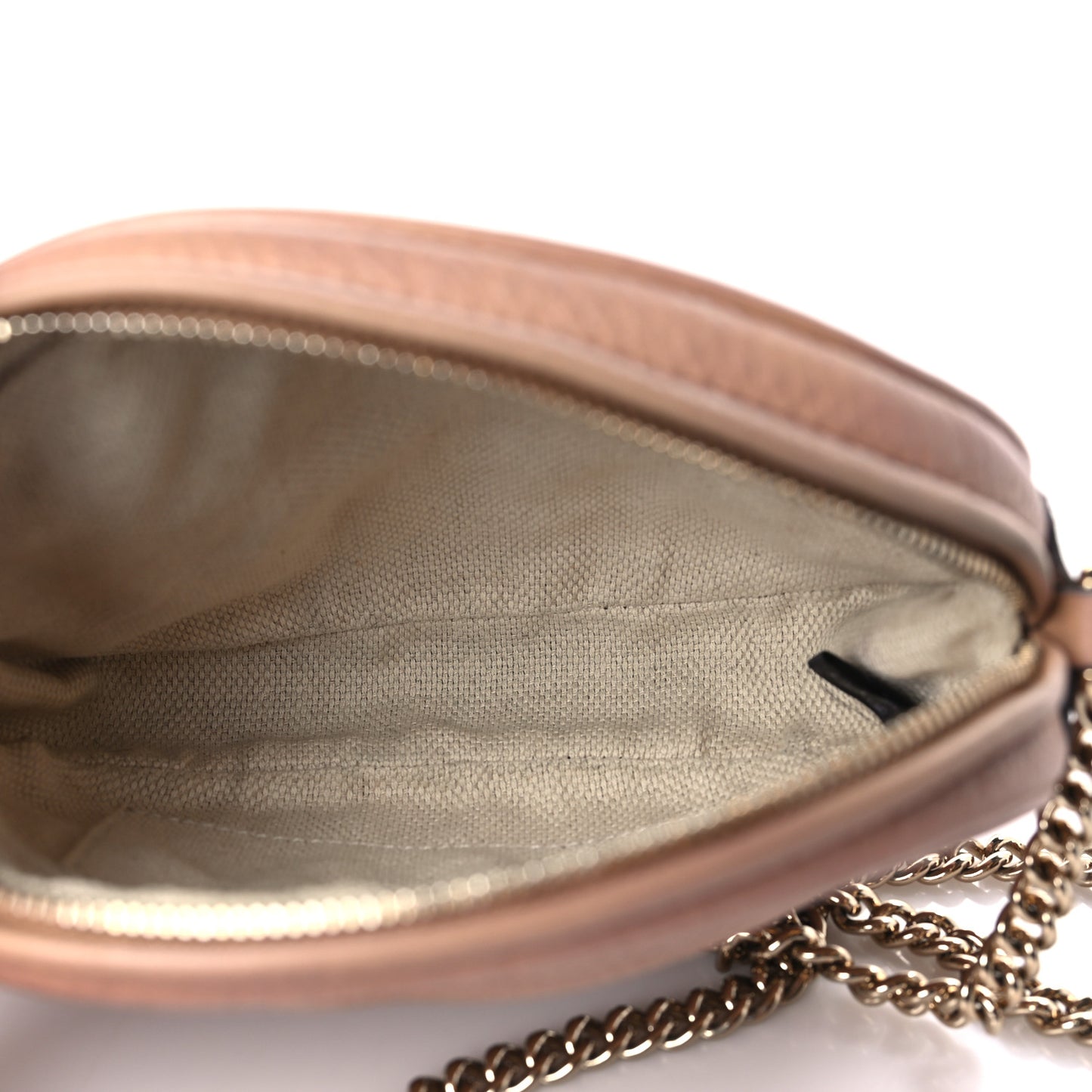 Pebbled Calfskin Mini Soho Chain Bag Camelia
