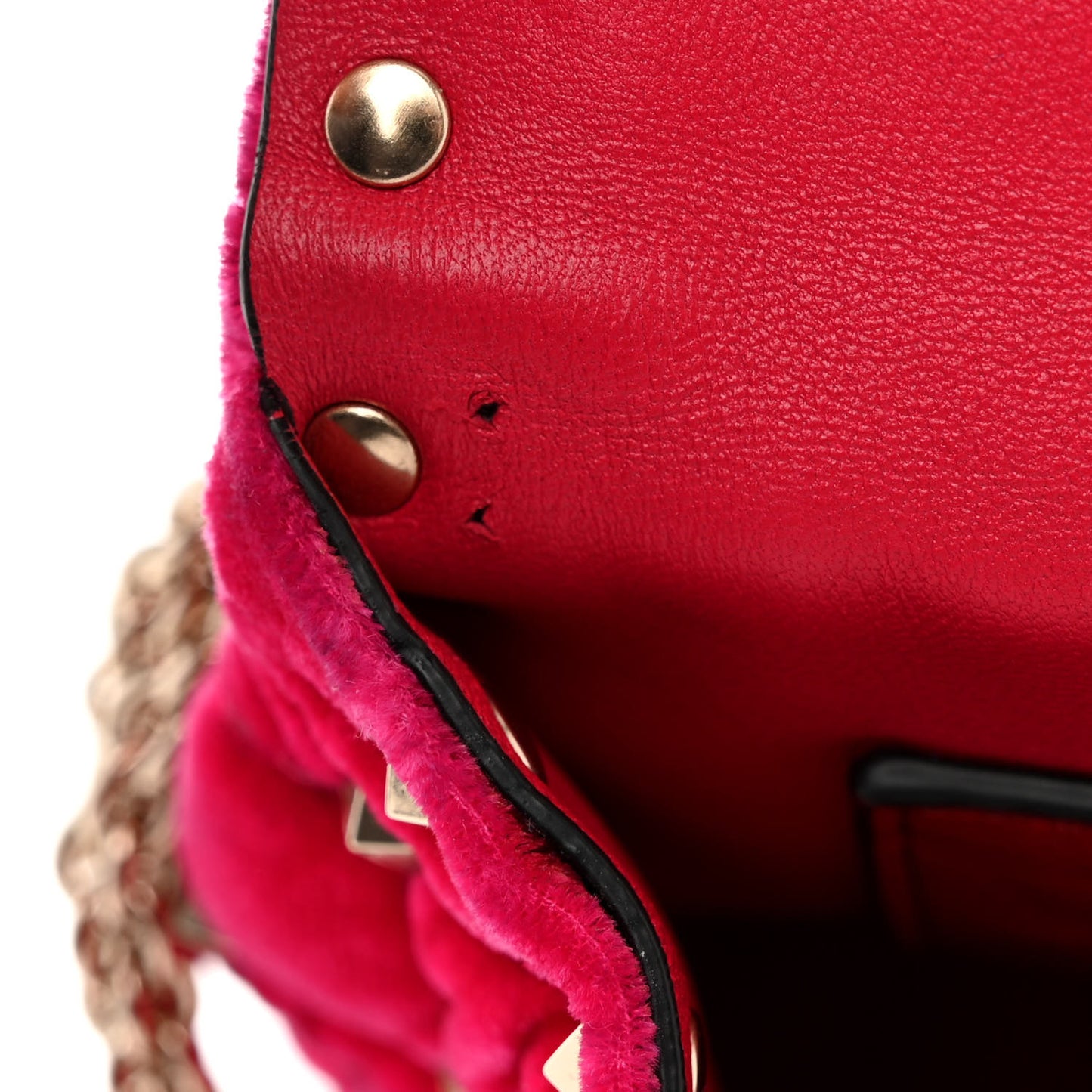 Velvet Medium Rockstud Spike Shoulder Bag Disco Pink