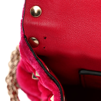 Valentino Garavani Velvet Medium Rockstud Spike Shoulder Bag Disco Pink 11 of 12