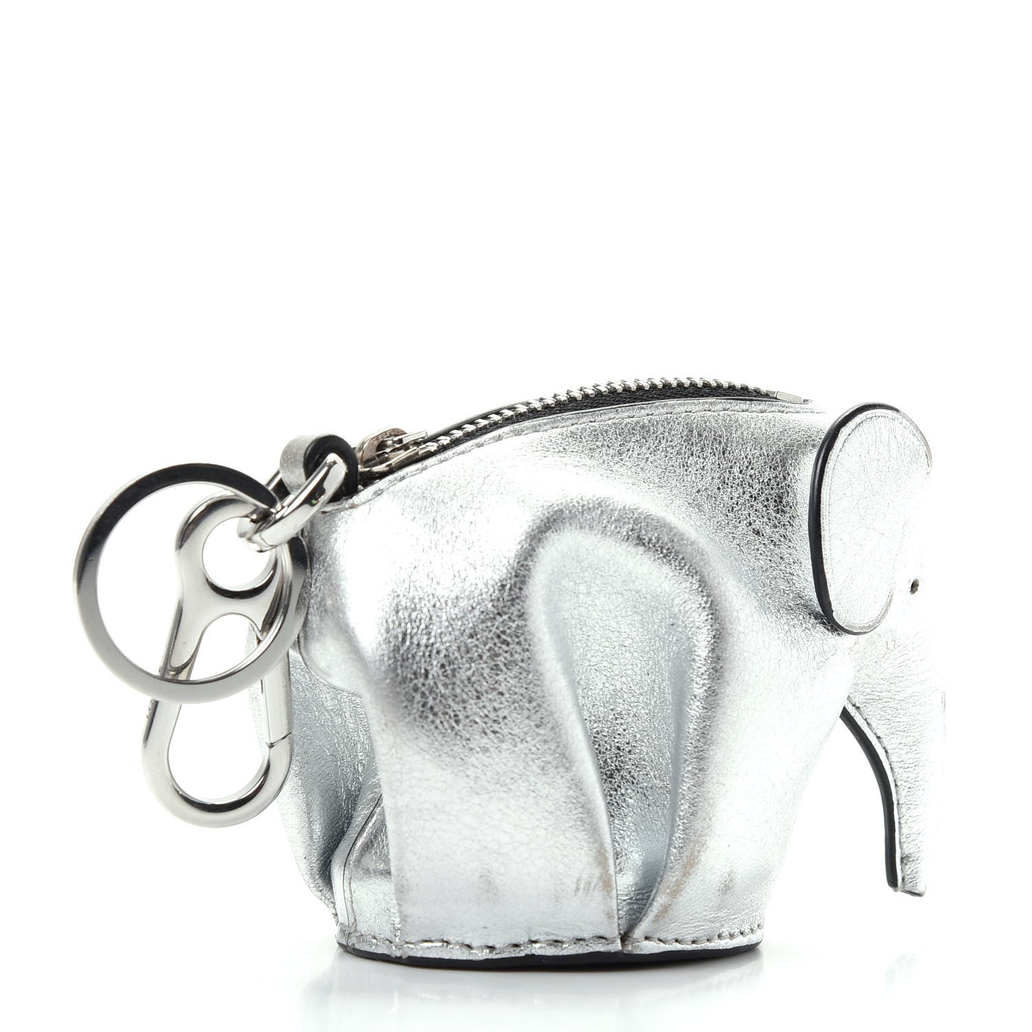 Loewe Metallic Calfskin Mini Elephant Coin Purse Silver 3 of 5