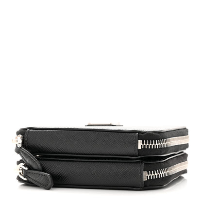 Prada Saffiano Mini Triangle Crossbody Pouch Black 4 of 15