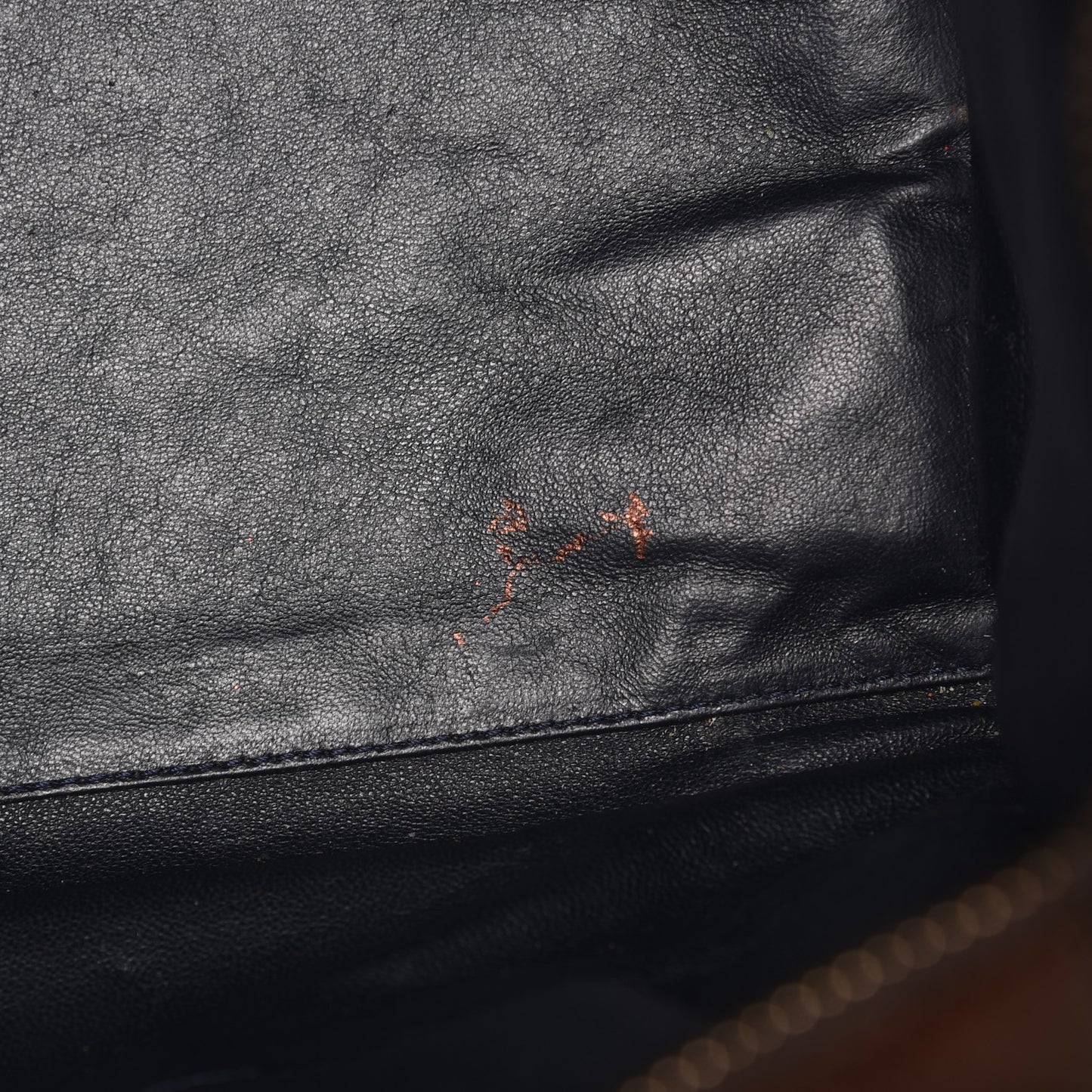 Smooth Calfskin Mini Bi-Color Luggage Navy