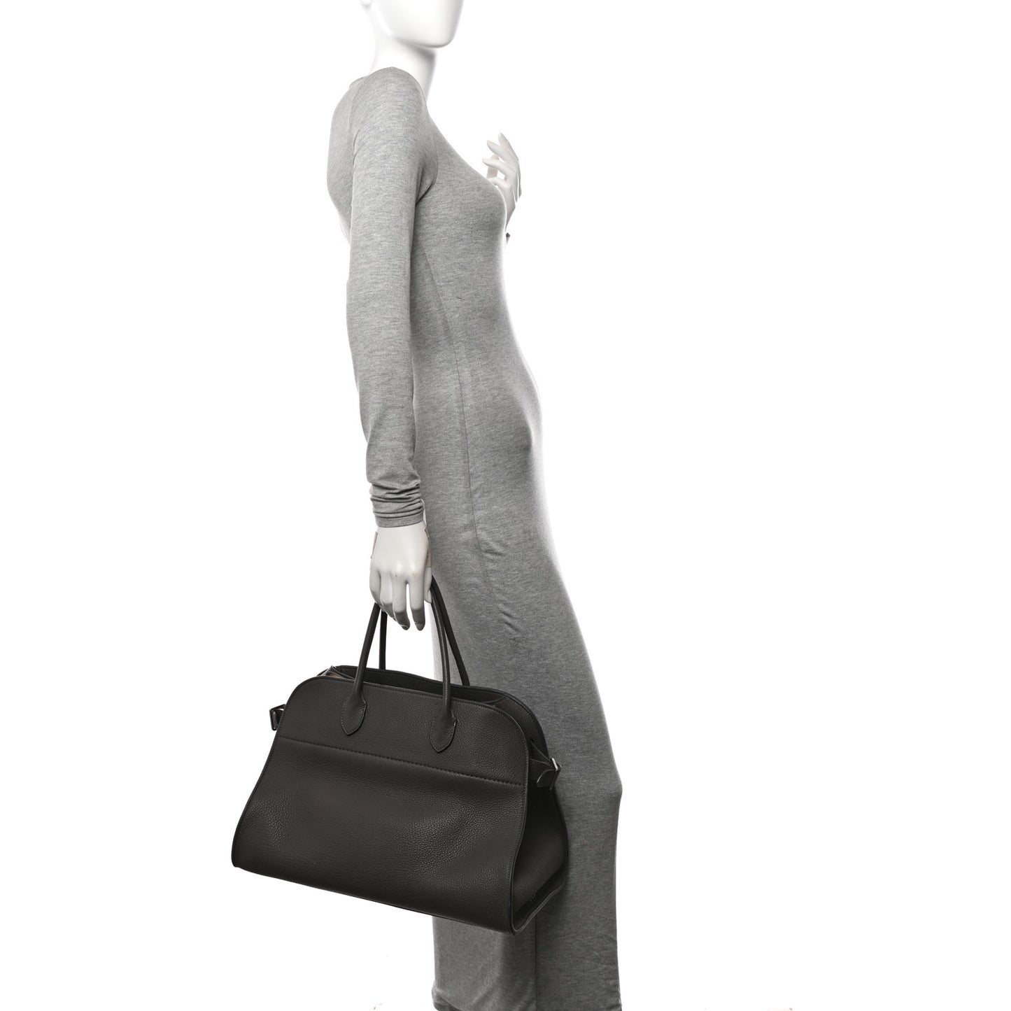 Matte Grained Calfskin Soft Margaux 15 Grey