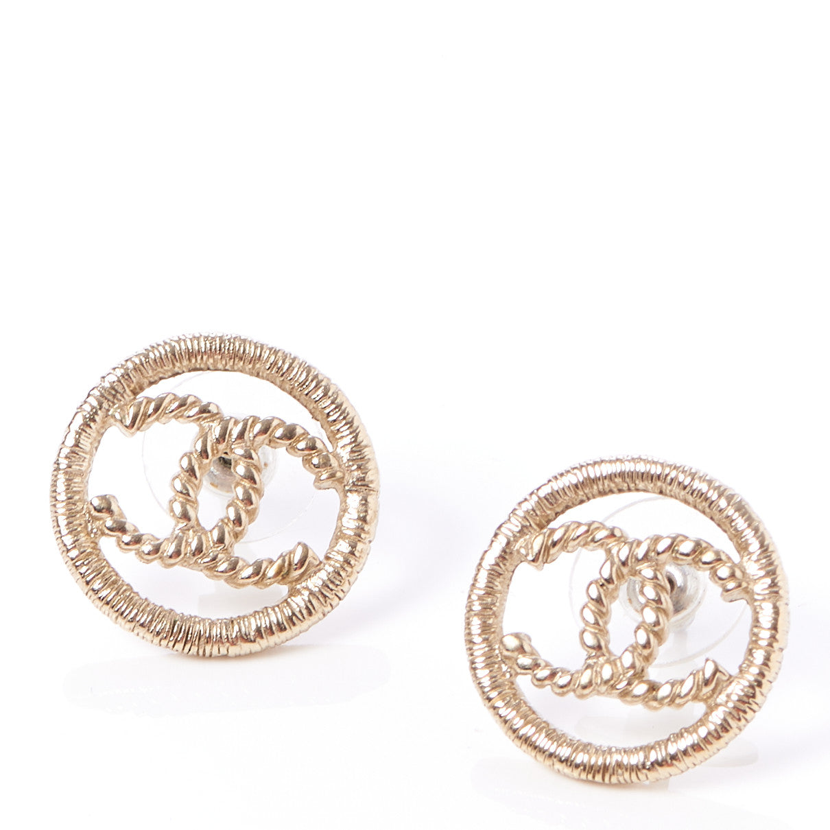 Chanel Twisted CC Earrings Light Gold 2 of 9