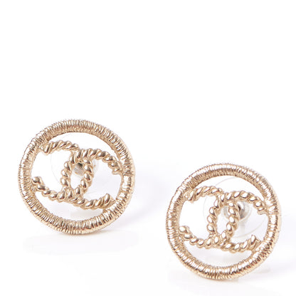 Chanel Twisted CC Earrings Light Gold 2 of 9