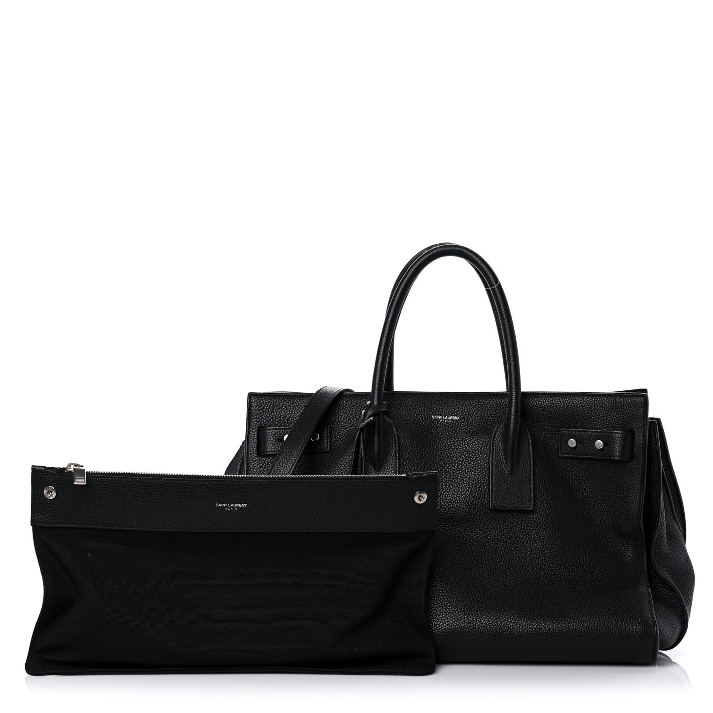 Grained Calfskin Medium Souple Sac De Jour Black