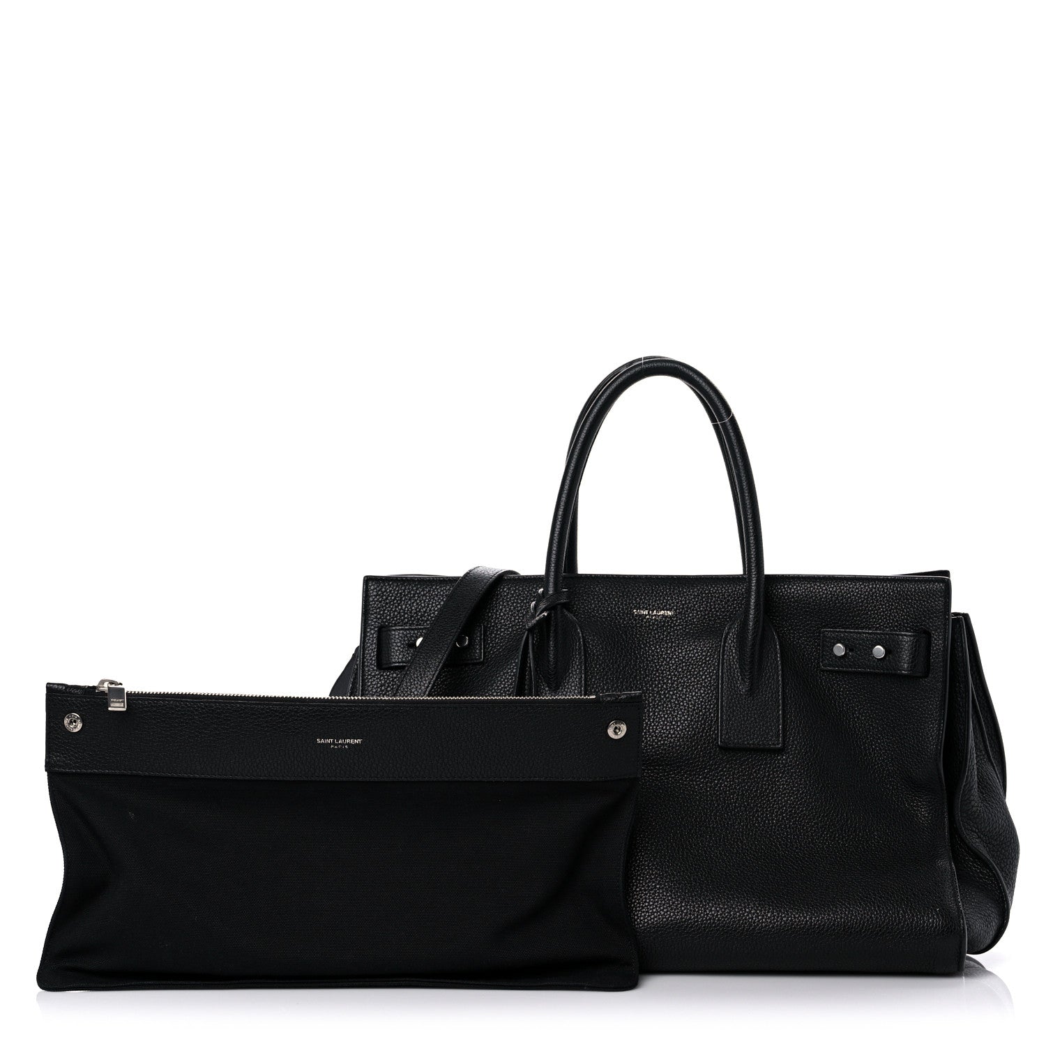Saint Laurent Grained Calfskin Medium Souple Sac De Jour Black 1 of 19