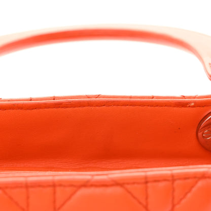Christian Dior Lambskin Cannage Medium Lady Dior Orange 16 of 18