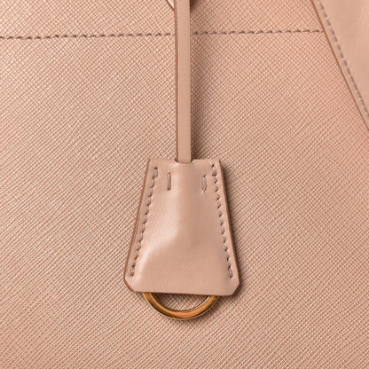 Prada Saffiano City Calfskin Greche Medium Paradigme Bag Cammeo Begonia 17 of 18