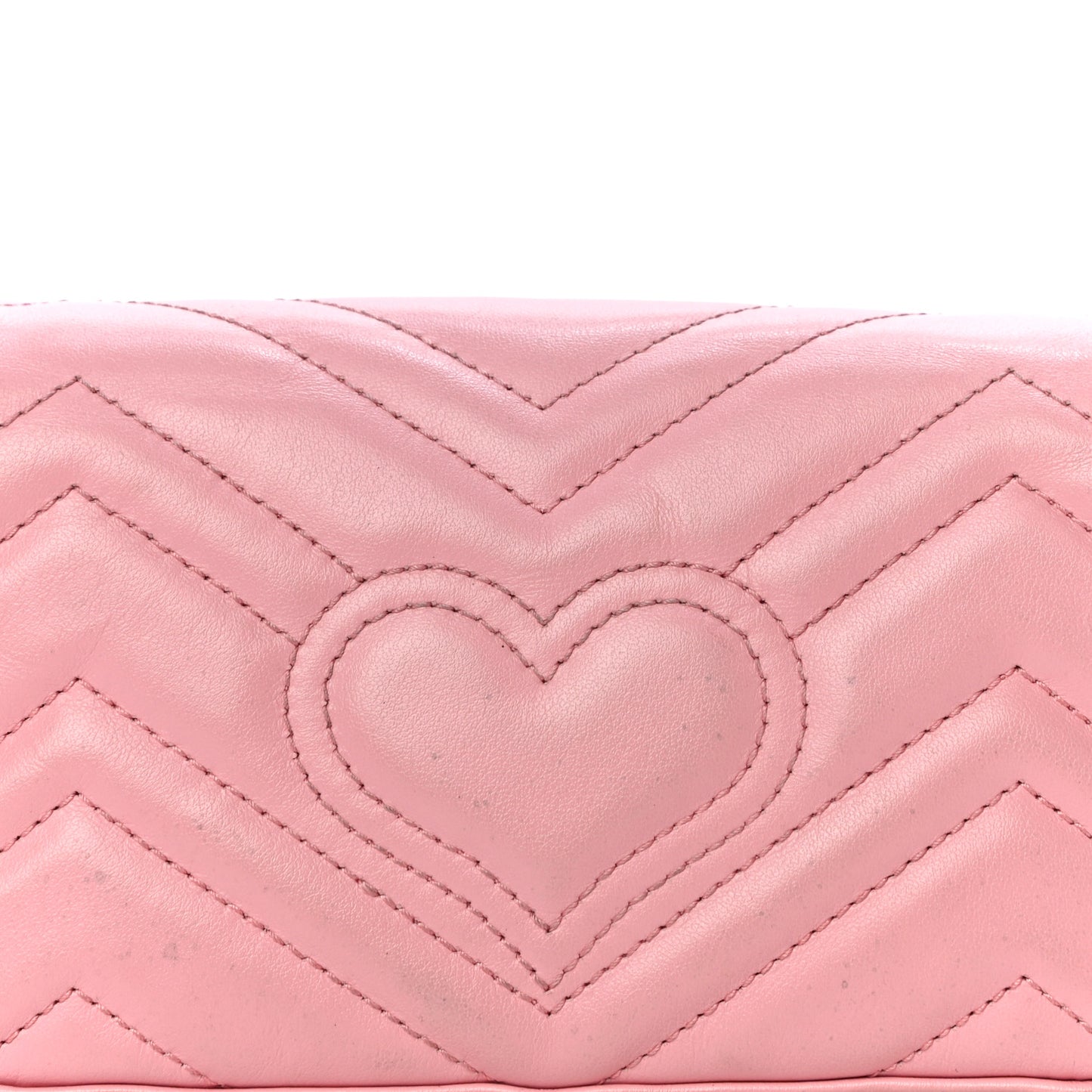 Calfskin Matelasse Super Mini GG Marmont Shoulder Bag Wild Rose