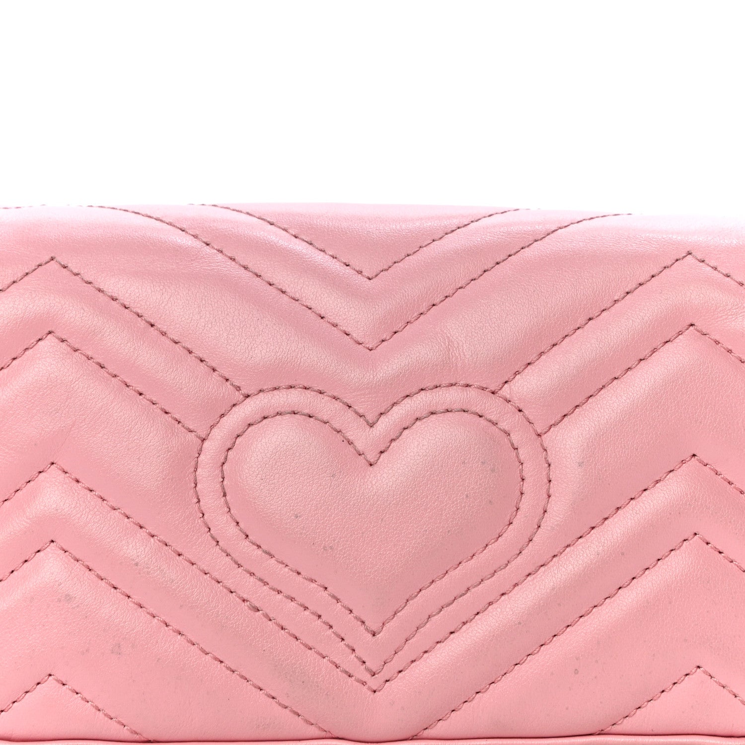 Gucci Calfskin Matelasse Super Mini GG Marmont Shoulder Bag Wild Rose 15 of 17
