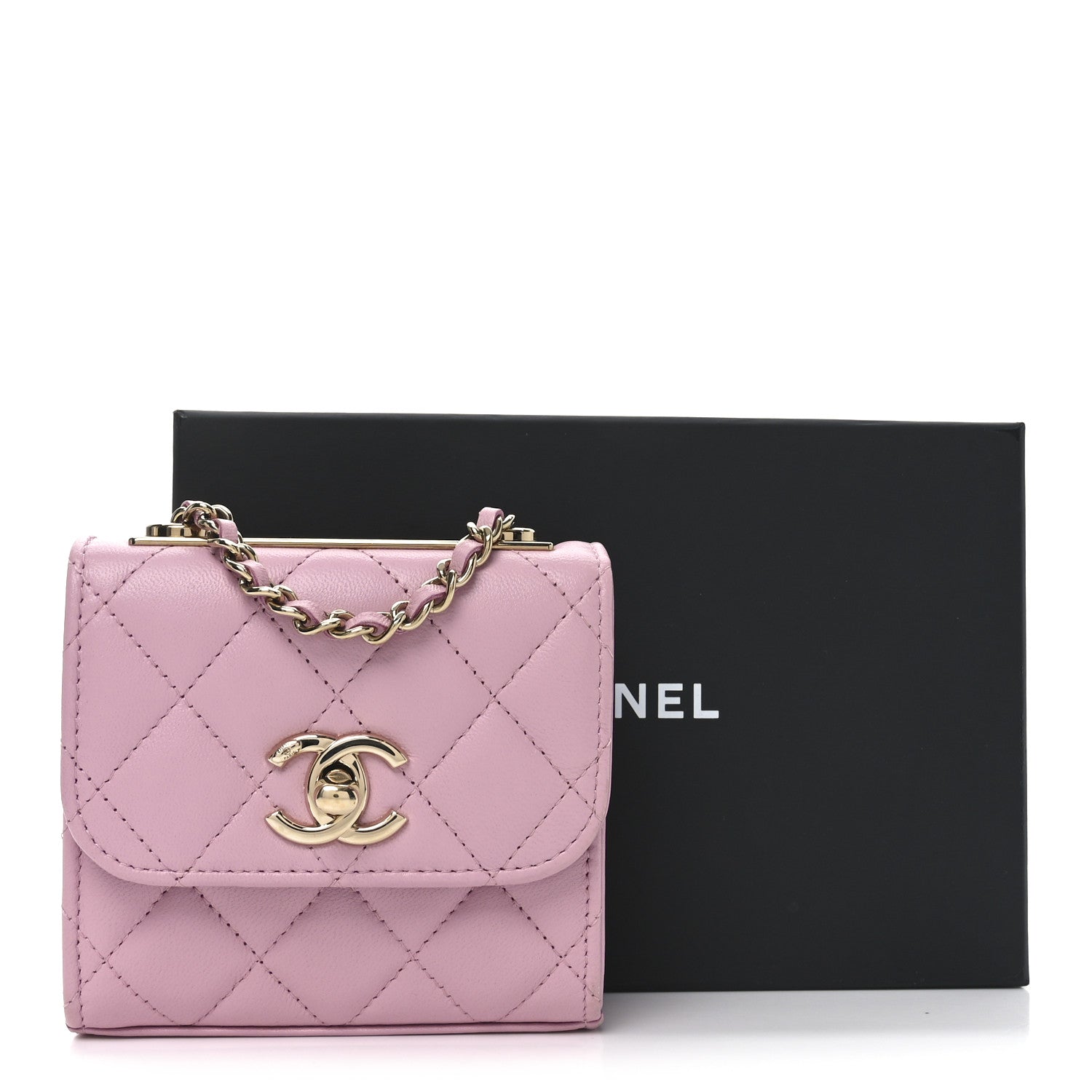 Chanel Lambskin Quilted Mini Trendy CC Clutch With Chain Pink 10 of 10