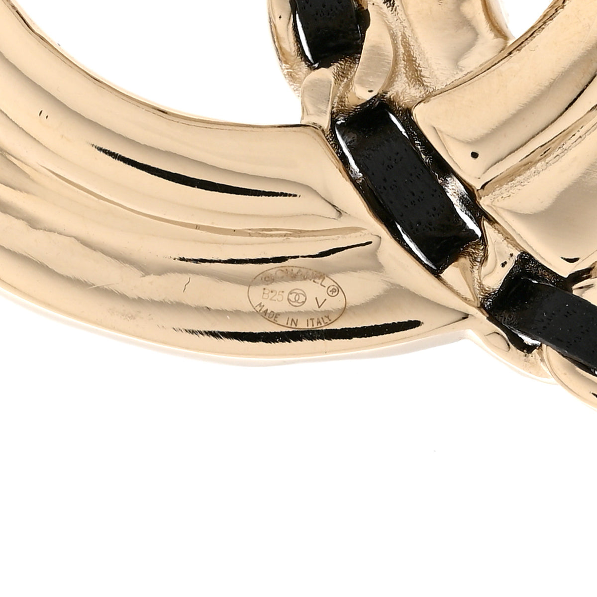 Chanel Lambskin Pearl Crystal Quilted CC Brooch Black Gold 3 of 4