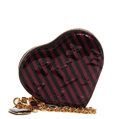 Louis Vuitton Vernis Rayures Coeur Heart Coin Purse Amarante 1 of 8