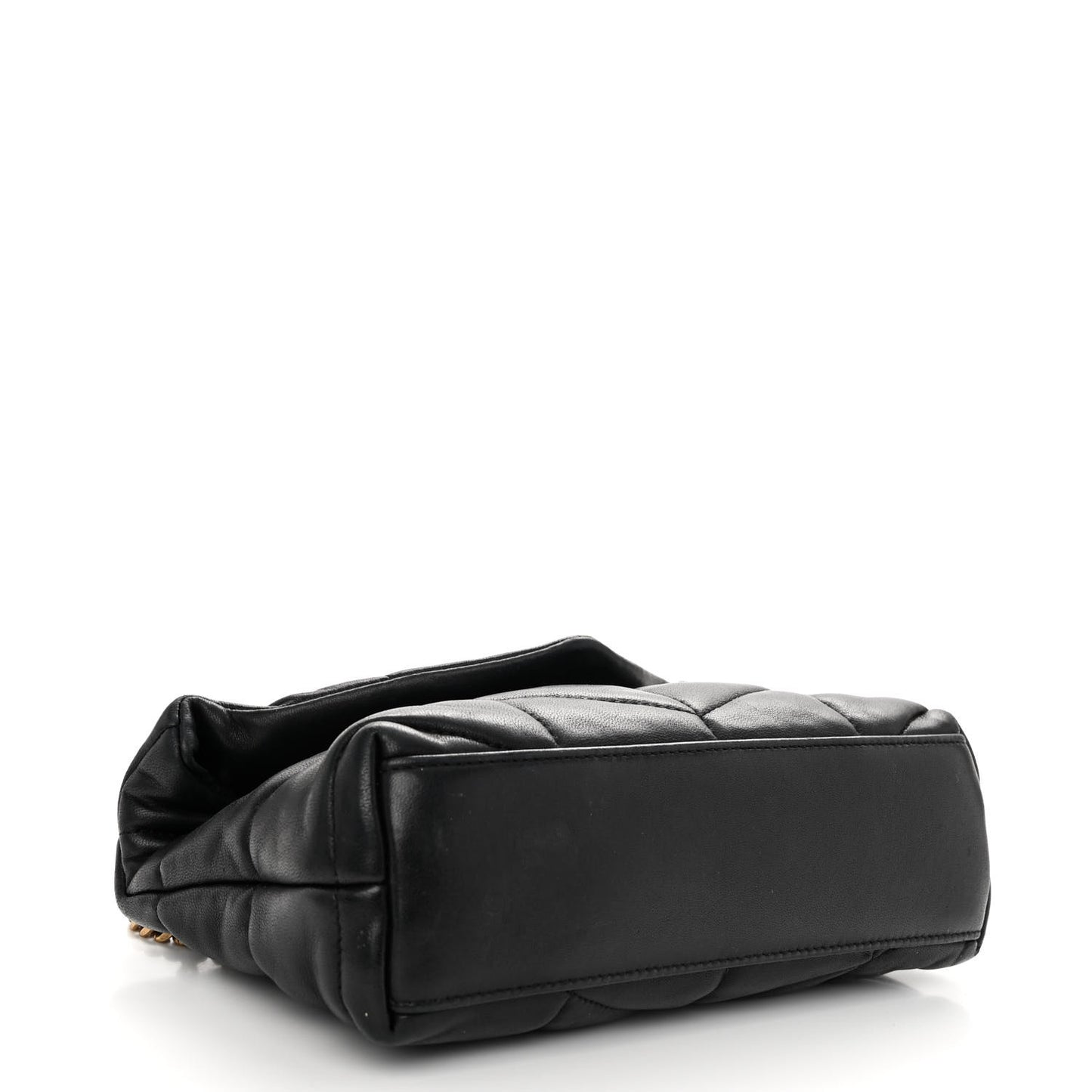 Lambskin Quilted Toy Loulou Puffer Monogram Chain Satchel Black