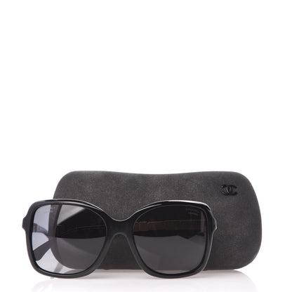 Chanel Crystal Baguette Polarized Square Sunglasses 5308-B Black 8 of 8