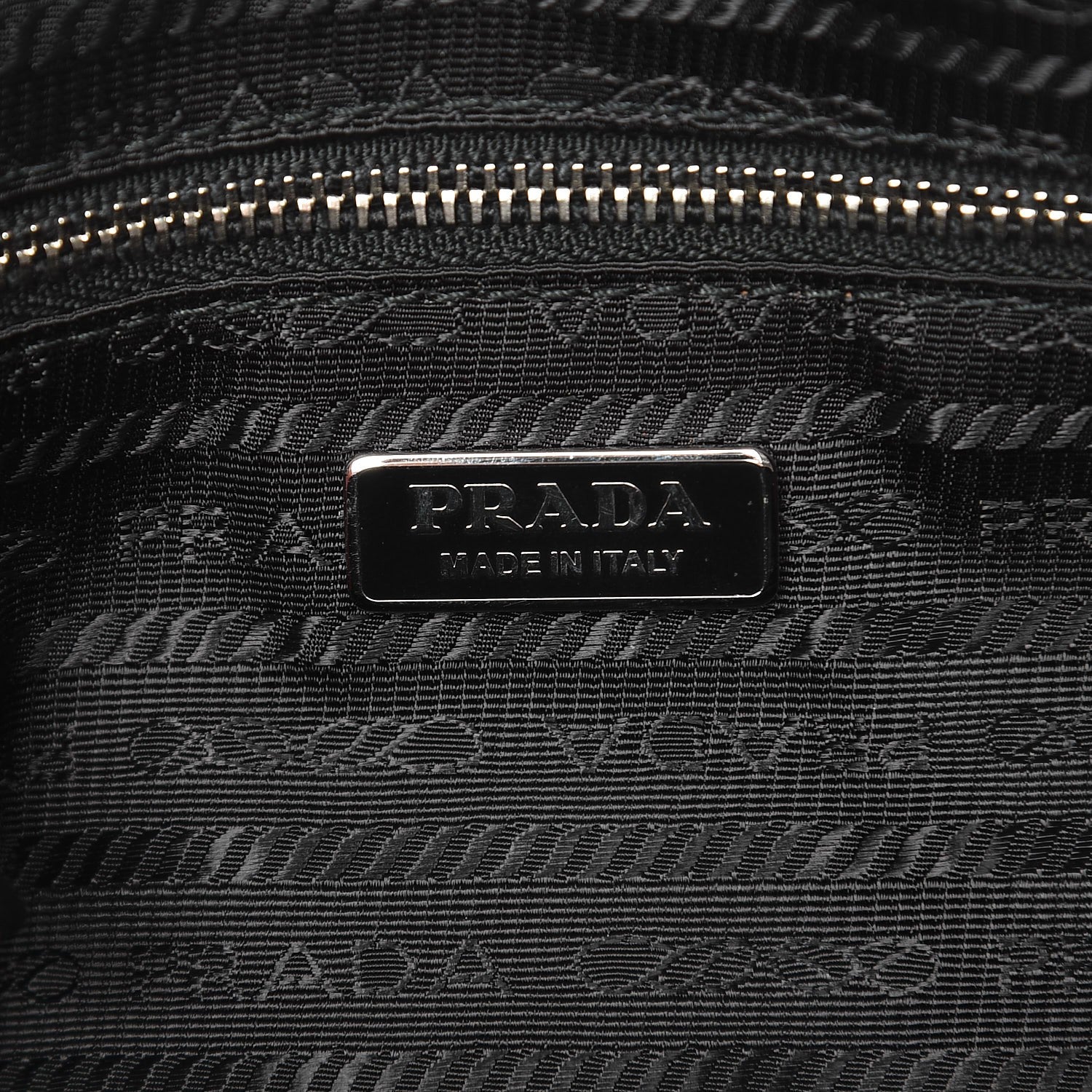 Prada City Calfskin Perforated Chain Shoulder Bag Black Lacca 8 of 10