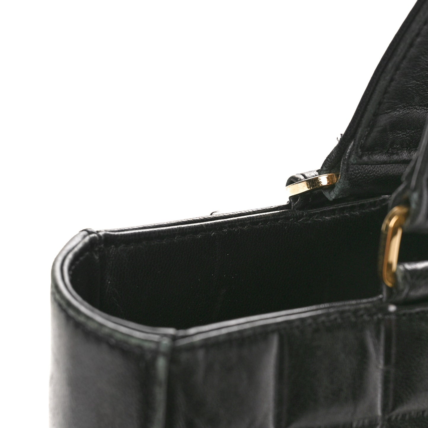 Lambskin Quilted Chocolate Bar Large Tote Black