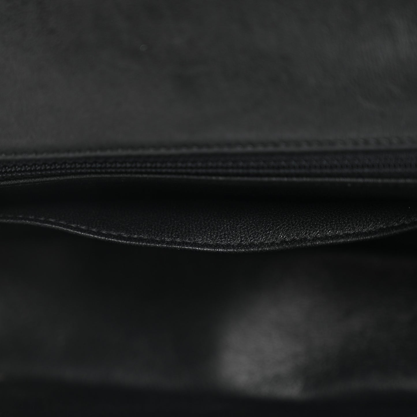 Crumpled Calfskin Quilted Mini Rectangular Flap So Black