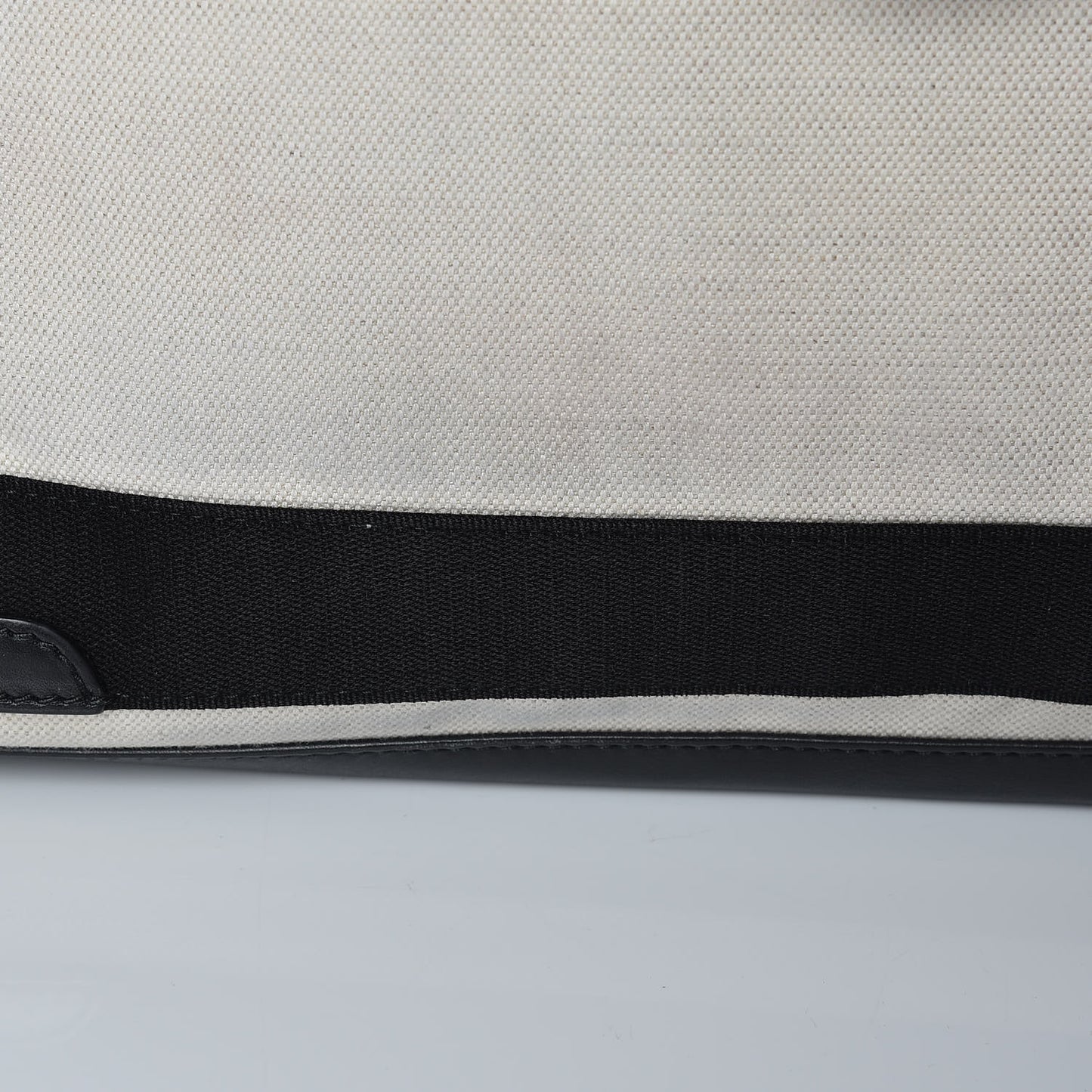 Cotton Canvas Calfskin M Navy Cabas Natural Black