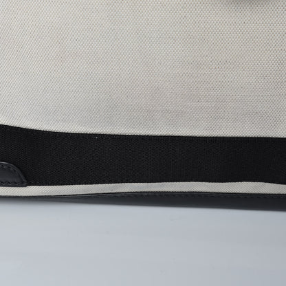 Balenciaga Cotton Canvas Calfskin M Navy Cabas Natural Black 13 of 15