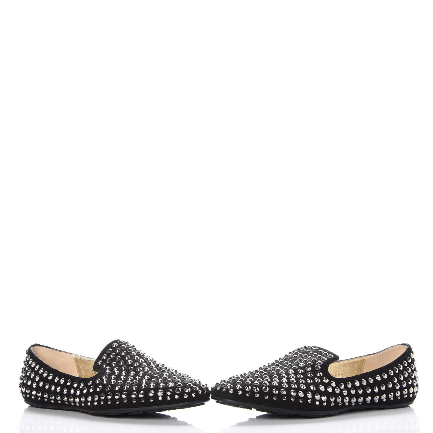 Suede Studded Wheel Loafers 38 Black