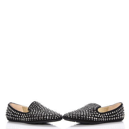 Jimmy Choo Suede Studded Wheel Loafers 38 Black 6 of 11