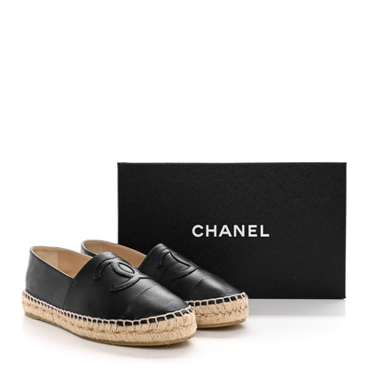 Chanel Lambskin CC Espadrilles 37 Black 8 of 16