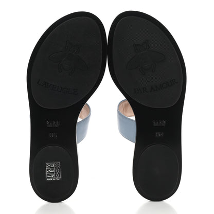 Gucci Calfskin GG Marmont Thong Sandals 36.5 Porcelain Light Blue 5 of 8