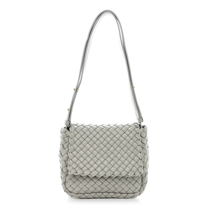 Bottega Veneta Nappa Intreccio Mini Cobble Shoulder Bag Agate Grey 1 of 10