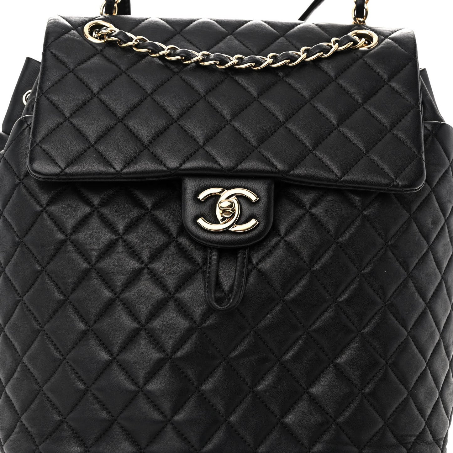 Lambskin Quilted Large Urban Spirit Backpack Black