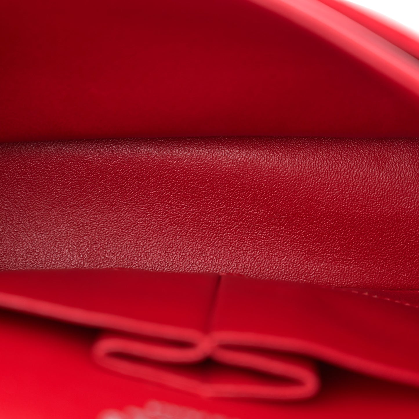 Lambskin Quilted Medium Double Flap Red