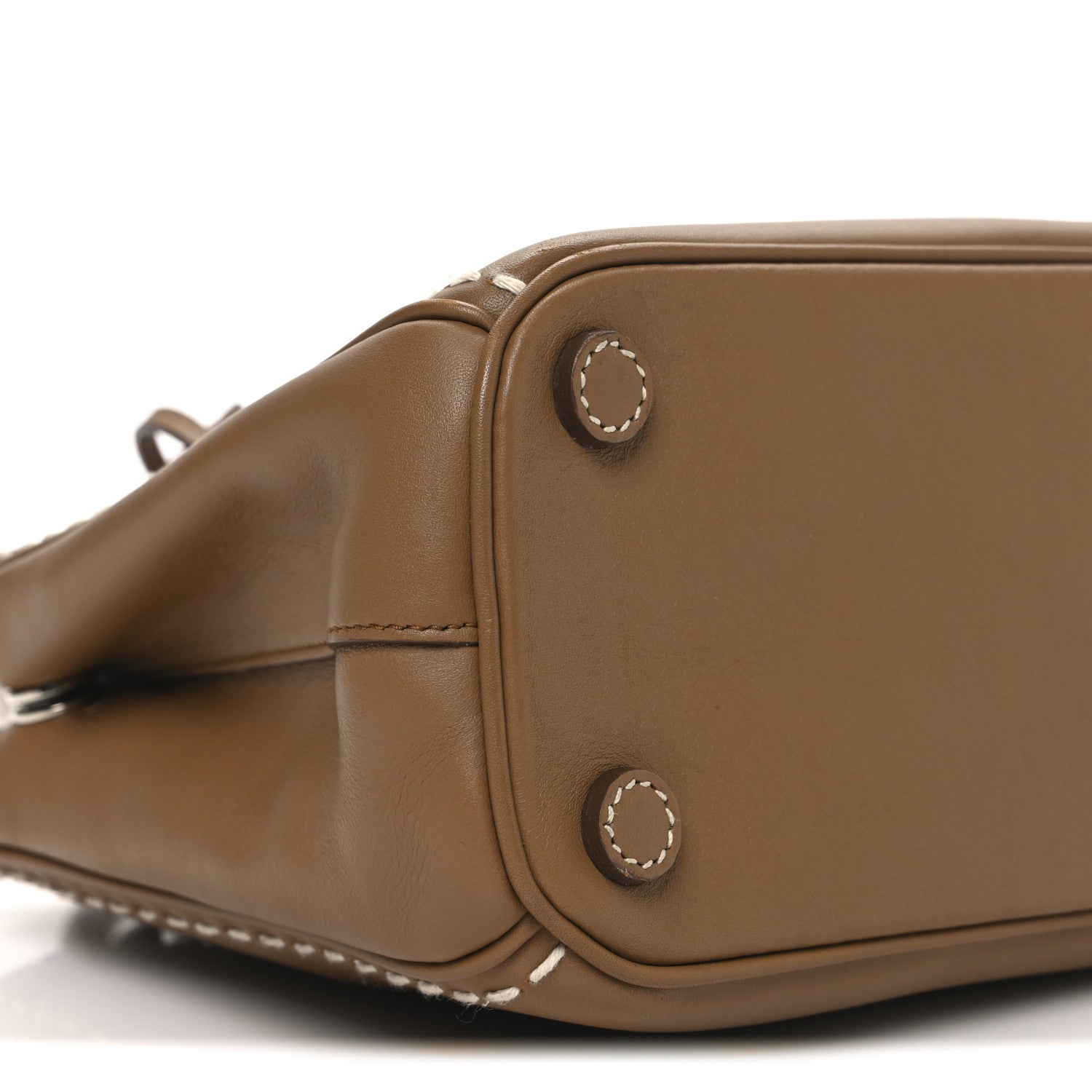 Prada City Calf Mini Hand Stitched Galleria Double Zip Tote Caramel 8 of 10
