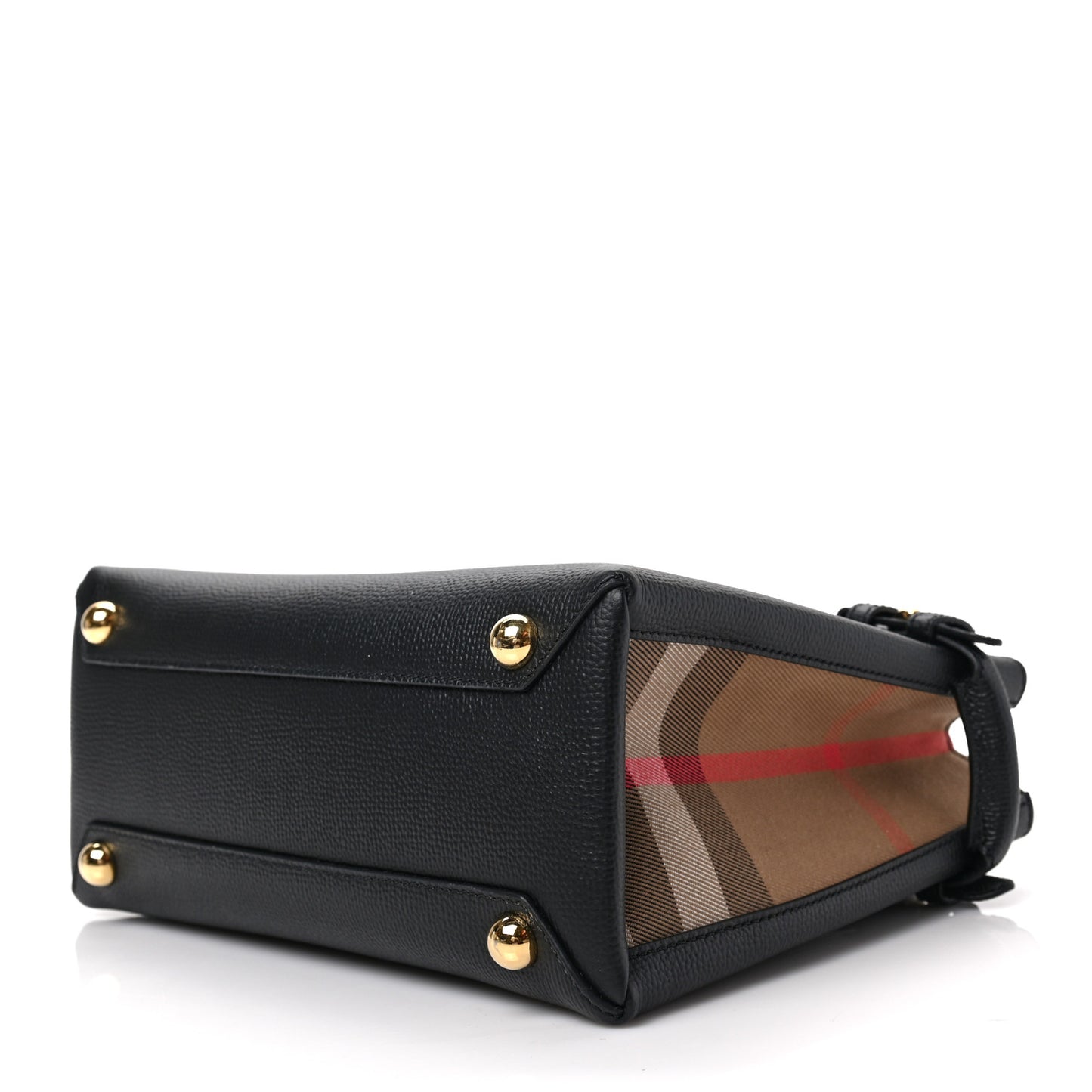 Derby Calfskin House Check Small Banner Tote Black