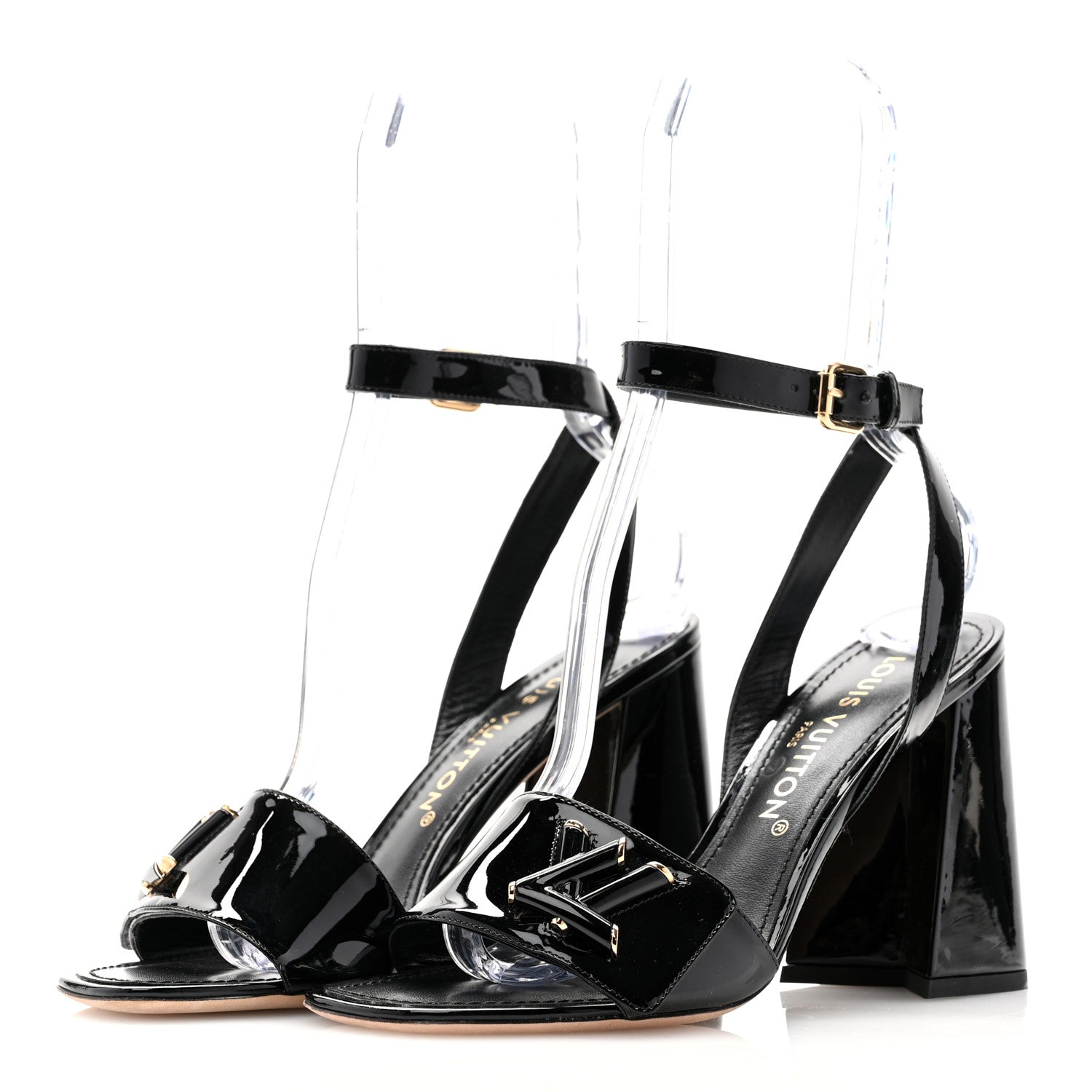Louis Vuitton Patent Calfskin Shake Sandals 38.5 Black 3 of 11