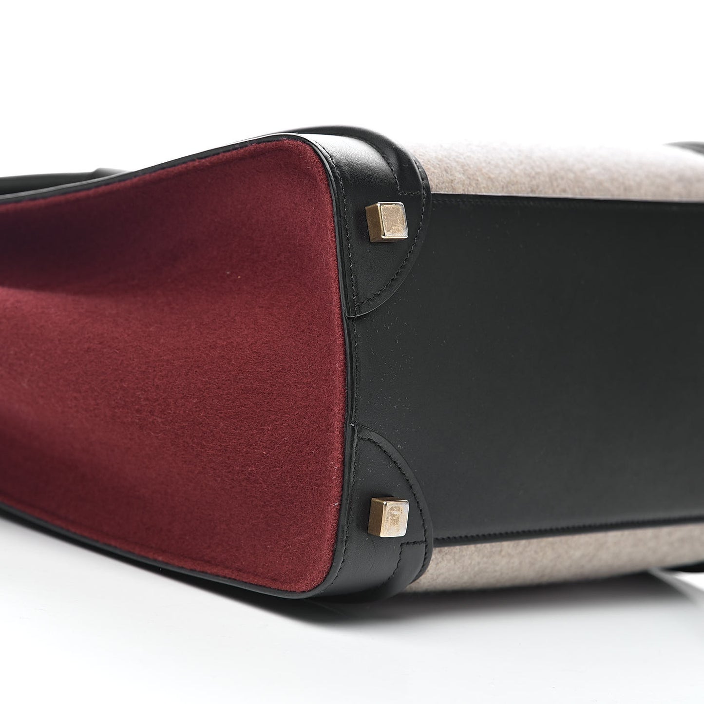 Felt Smooth Calfskin Micro Tri-Color Luggage Brown Black