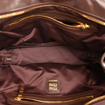 Miu Miu Soft Calf Softy Large Beau Top Handle Bag Briarwood 5 of 12