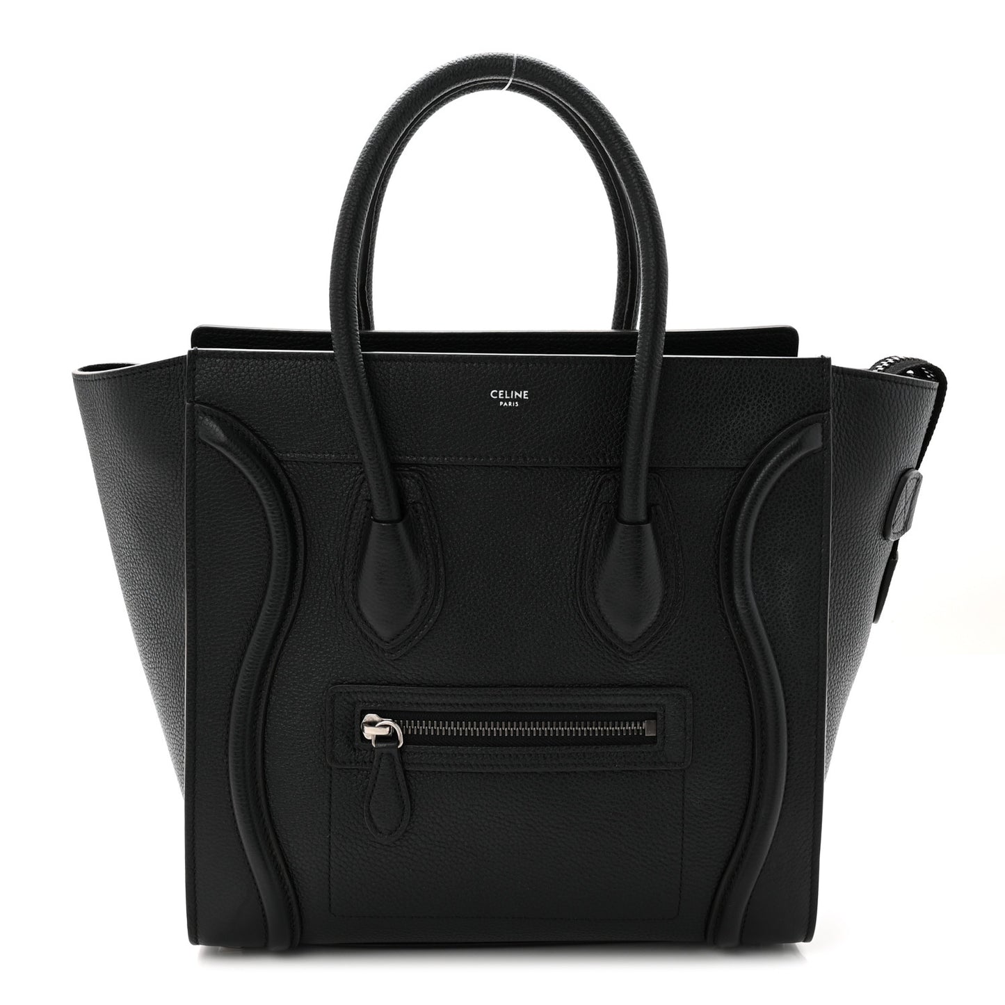 Drummed Calfskin Micro Luggage Black