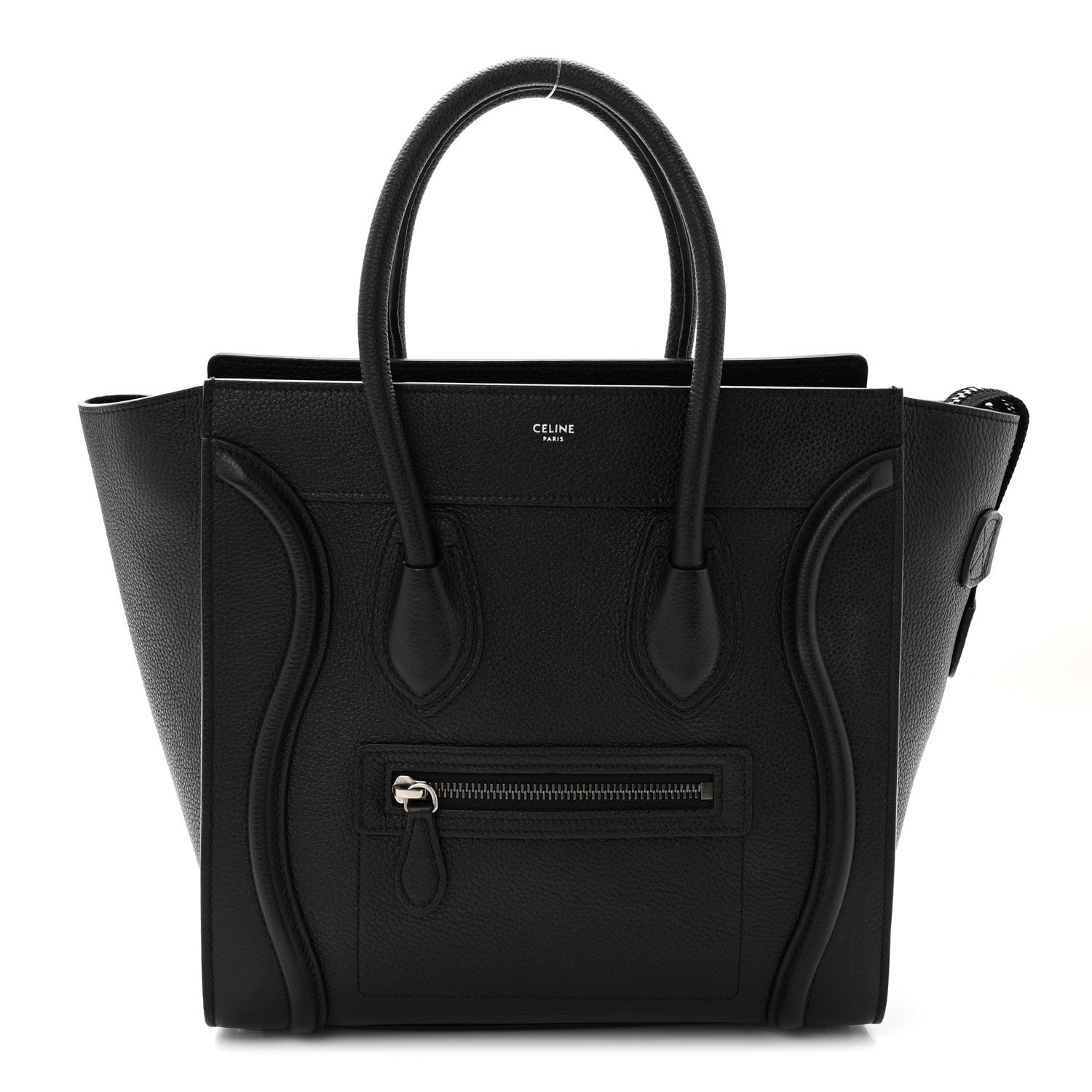 Celine Drummed Calfskin Micro Luggage Black 1 of 10