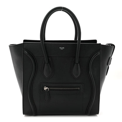 Celine Drummed Calfskin Micro Luggage Black 1 of 10