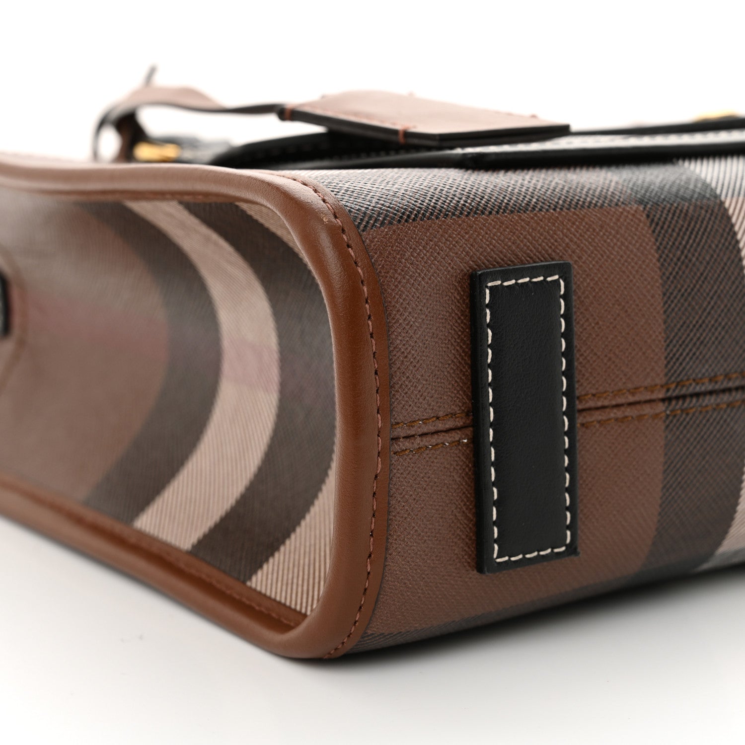 Burberry E-Canvas Check Calfskin Mini Freya Tote Dark Birch Brown 10 of 13
